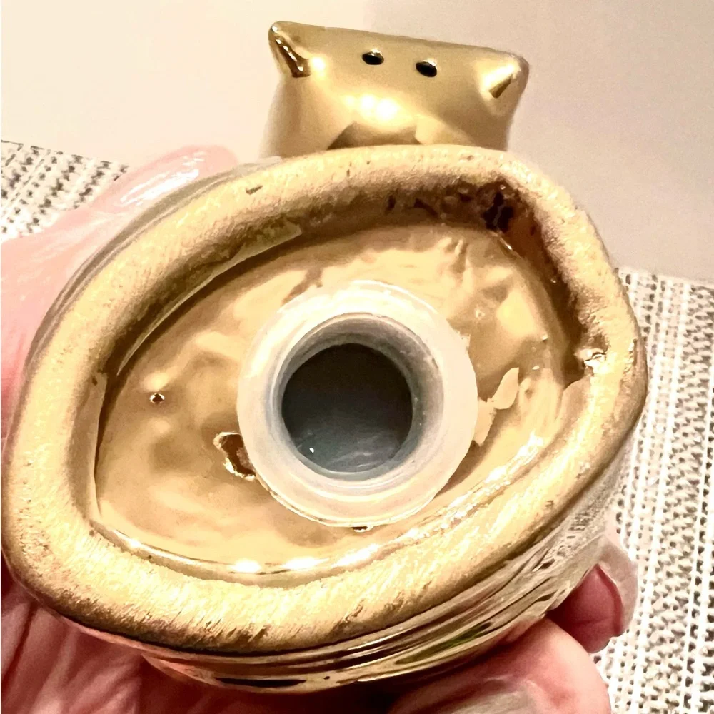 NEW Gold Owl Salt and Pepper Shakers. In box.